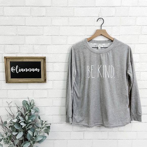 Rae Dunn Tops - Rae Dunn “Be Kind.” Velour Long Sleeve Top